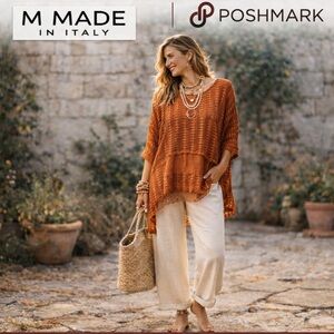 NWT Made Italy,(Firm Price)Stunning,Unique,Layer Woven Tunic,(MSRP$148),Size L